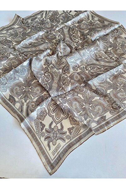 Armine Tivil Pure Silk Scarf 9421 - 84 Cream Mixed Pattern