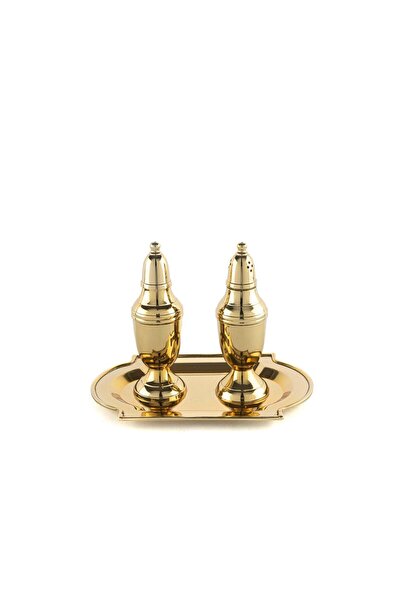 Mikasa Moor Gold Metal Tepsili Tuzluk Biberlik Seti 18x12x13 cm