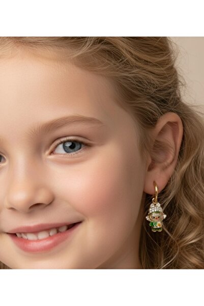 MOD10 Çelik labubu küpe (çocuk küpe) 1 çift