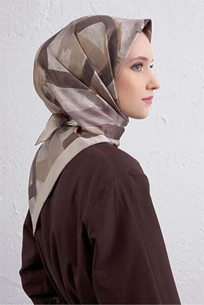 Armine Sura Pure Silk Scarf 9413 - 07 Mink Mixed Pattern