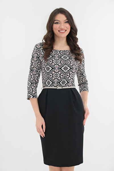 Vanessa Line RO Rochie office cu motive traditionale