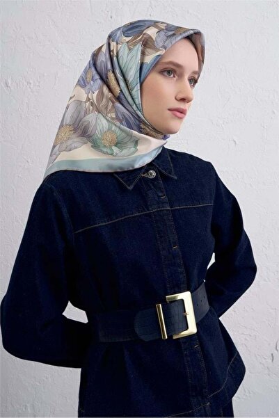 Armine وشاح سيرا من الحرير الخالص 9403 - 35 نمط مختلط أزرق