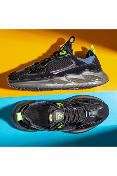 Modlet.ro Ανδρικά αθλητικά παπούτσια σε μαύρο και μπλε χρώμα με κορδόνια MOD0...