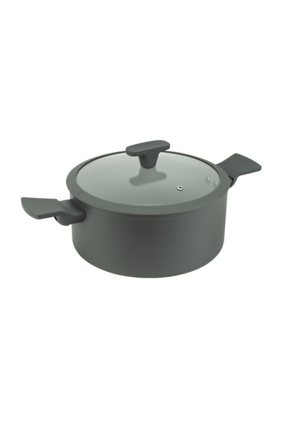 Raki Pot with heat-resistant lid and non-stick ceramic coating Ceramic Gray 24xh11.2cm, induction