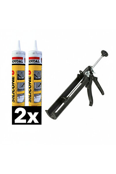 Soudal 2X Soğuk Silikon 280 GR ŞEFFAF + SİLİKON TABANCASI