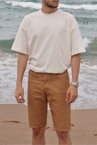 inpool Чоловічі шорти з 5 кишенями, подвійними штанинами, не линяють, бавовняні габардинові шорти 24INP151