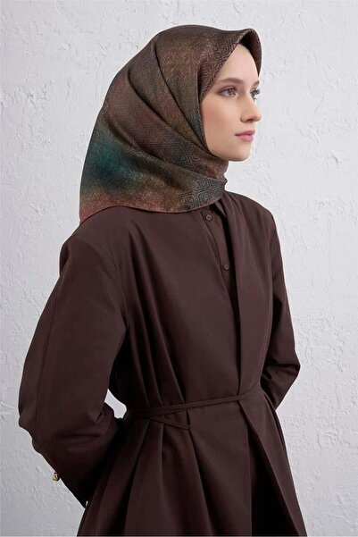 Armine Tivil Pure Silk Scarf 9437 - 12 Orange Mixed Pattern