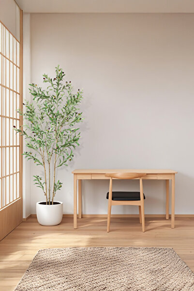 ZVEZVIA شجرة زيتون اصطناعية بارتفاع 210 سم مع ثمار، مناسبة للديكور الداخلي والخارجي للمنزل والمكتب - هدية