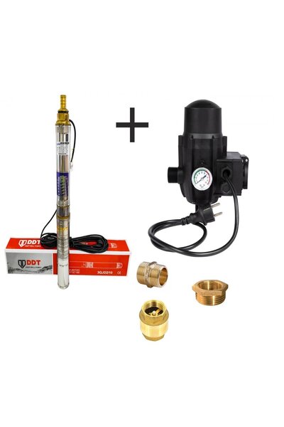 DDT Pompă submersibilă, DDT, 3QJD-1.1, 1,1 kW, Oțel inoxidabil, 75 mm, 10 tur...