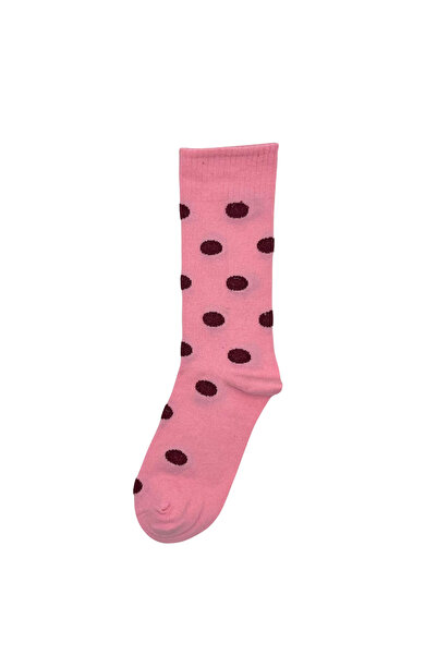 FENRA STUDIO جوارب نسائية قطنية وردية اللون مع نقاط بورجوندي