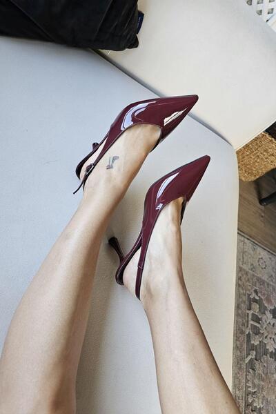 Topukla Footwear 10 1104 Ops Topukla Kadın Arkası Açık Stiletto Kadeh Topuk A...