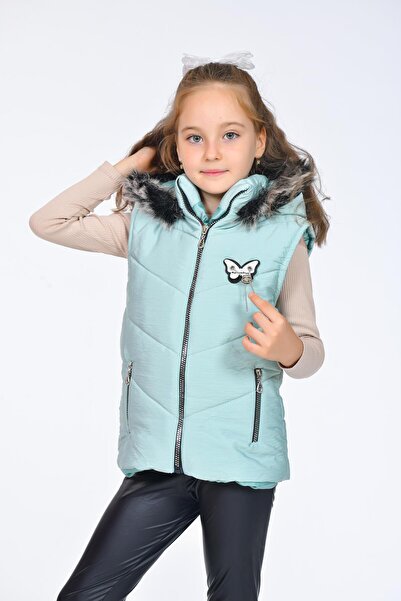 Kamex Girls' Embroidered Winter Puffer Vest
