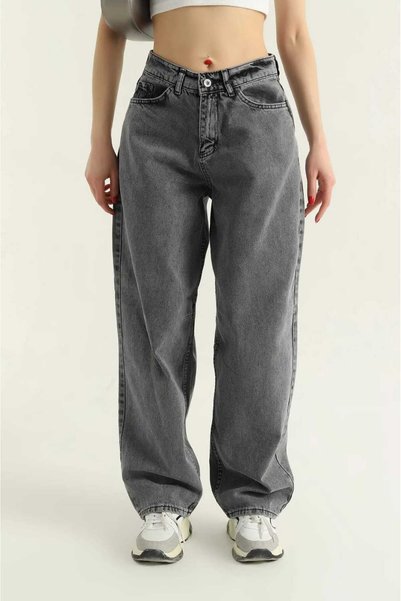 sion jeans Tokyo Fashion Trend Baggy High Waist Comfortable Pencil Belt with Buckle Smoked Color