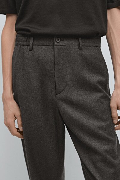 Massimo Dutti Elastik belli %100 yün pantolon