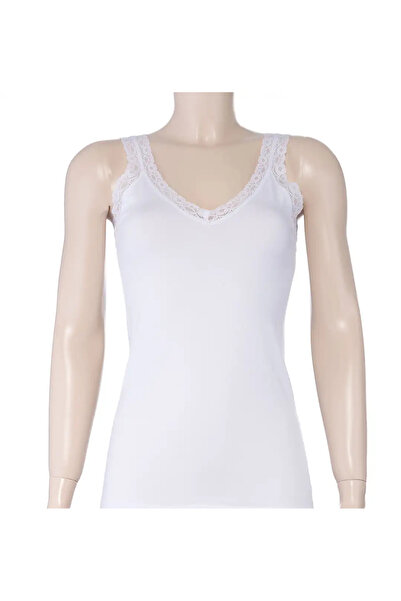 Star Women's White 3-Pack Modal Straps Lace V-Neck Undershirt