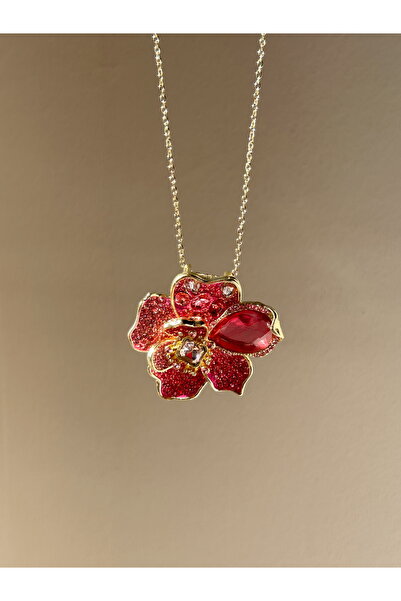 stainles steel Büyük Çiçek Kolye