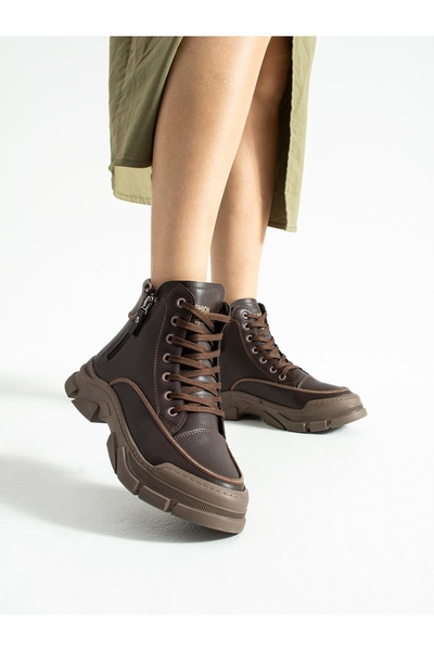 ALEMDAR AYAKKABI JOUR Coffee Дамски ботуши с шев на подметката