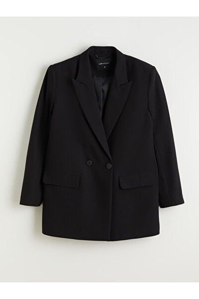 LC Waikiki LCW Modest Siyah Düğme Detaylı Kadın Blazer Ceket W5JN11Z8