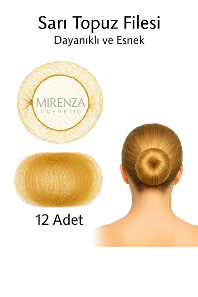 mirenza cosmetic Plasă pentru păr galbenă, 12 bucăți, invizibilă, durabilă, f...
