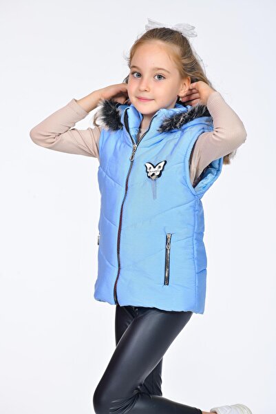 Kamex Girls' Embroidered Winter Puffer Vest