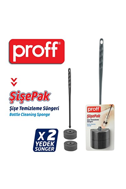 Proff Şişepak Şişe Temizleme Süngeri (1 Plastik Aparat Ve 2 Yedek Sünger)