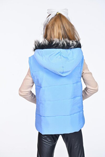 Kamex Girls' Embroidered Winter Puffer Vest