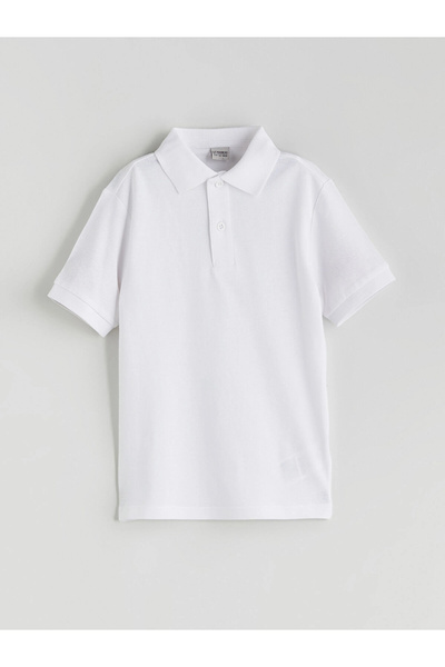 LC Waikiki Βασικό μπλουζάκι για αγόρια με κοντό μανίκι με λευκό γιακά πόλο LCW