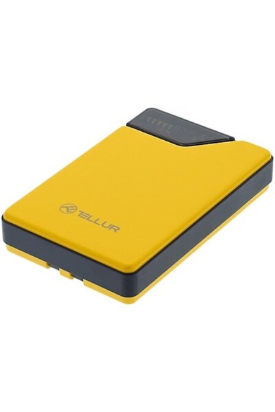 TELLUR External battery 10000mAh, USB-C + Lightning cables incorporated, QC3.0, PD, Yellow