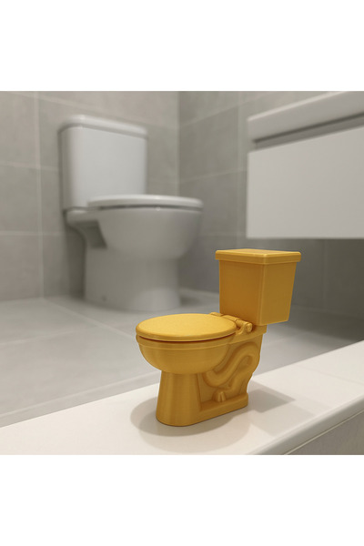 B2 Studio Altın Renk Dekoratif Mini Klozet – Banyo & Ev Dekorasyon Süsü