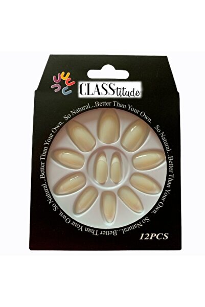 KESNUP Set de 12 unghii false franțuzești autoadezive, alb mat