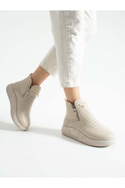 ALEMDAR AYAKKABI MODE Κρεμ Ορθοπεδικές Γυναικείες Μπότες