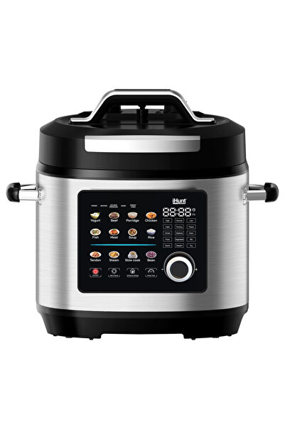 iHunt Oala sub presiune Bro Multicooker 8L Ultra, 1300W, Afisaj Color Touch, 25 programe, Silver