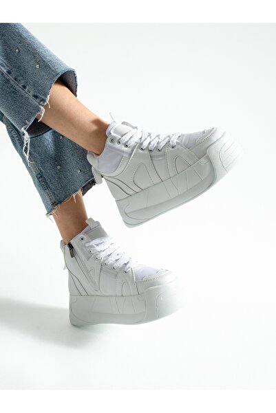 ALEMDAR AYAKKABI Γυναικεία αθλητικά μποτάκια SOGNO Λευκά