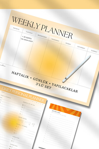 pnkycrco 3'lü Planlama Seti | A4 Haftalık Planlayıcı | A5 Günlük Planlayıcı |...