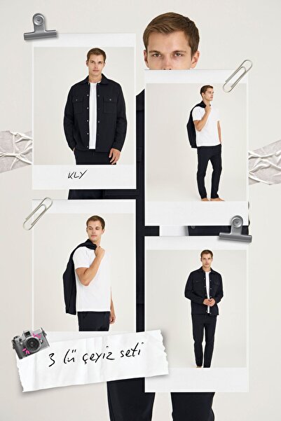 KLY Men's Dowry Set 3-Piece: Cardigan + Pants + T-Shirt