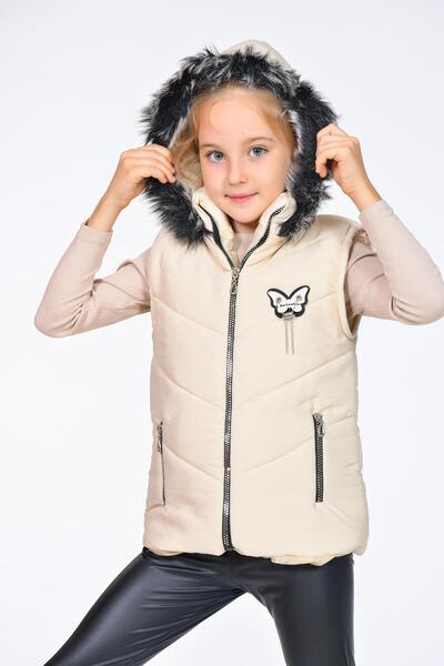 Kamex Girls' Embroidered Winter Puffer Vest