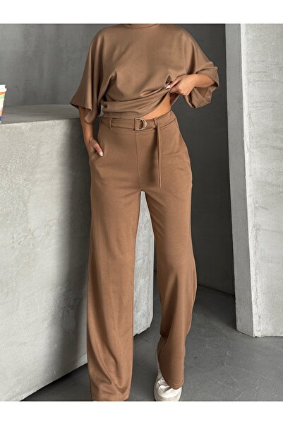 R&G RIMANERE GIOVANI Women's Modal Fabric Belted Double Set