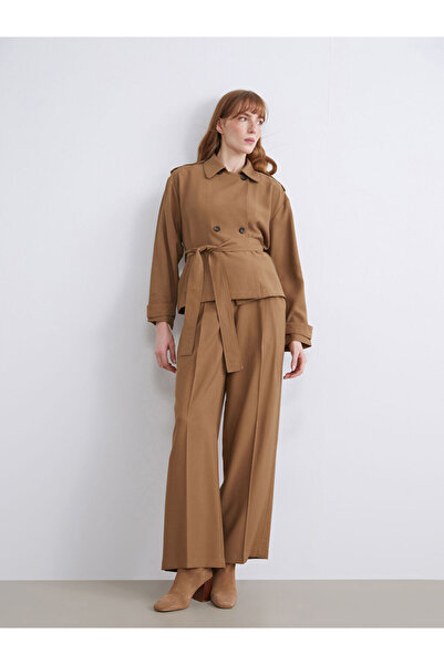 LC Waikiki Brown Loose Fit Wide Leg Women's Trousers