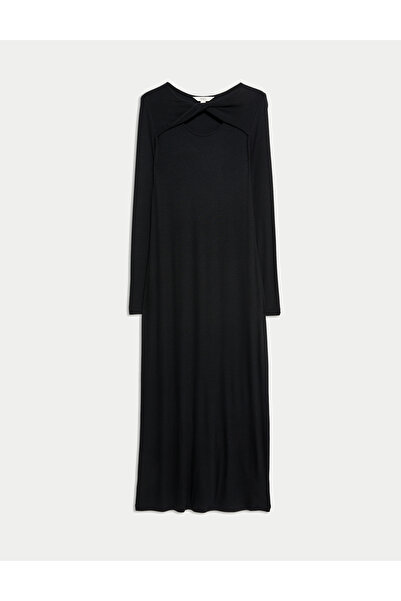 Marks & Spencer Jarse Ribanalı Midi Kolon Elbise