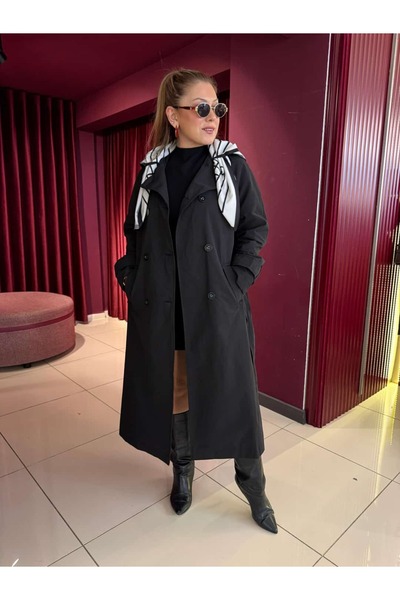 EFİL Fularlı Uzun Trenç