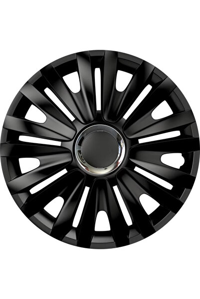 Cridem Set capace roti auto Royal RC 4buc - Negru/Crom - 14''