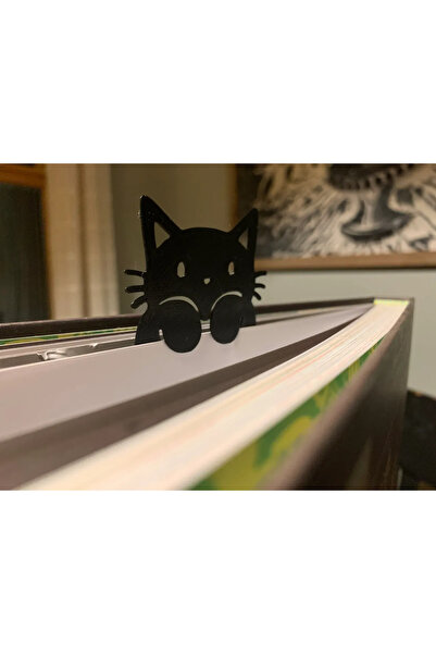 SORA DESIGN علامة كتاب على شكل قطة لطيفة - علامة كتاب سوداء للقراءة