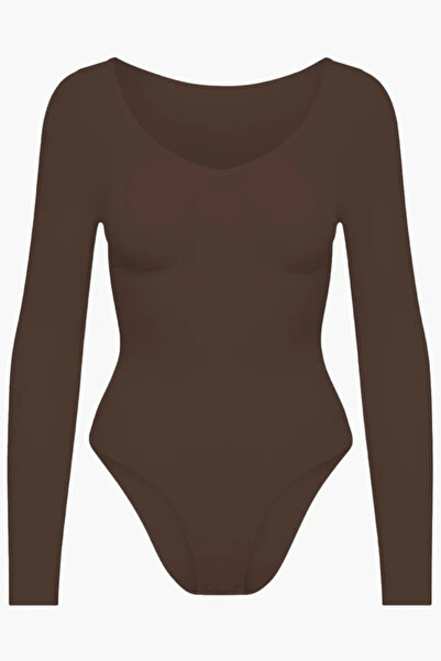 FANLEY Дамски боди с дълги ръкави и безшевен корсет – моделиращ, талия, моделиращ боди