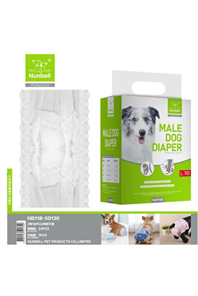 Nunbell Erkek Köpek Külodu/Bağlama Bezi M 10'lu (4-8 kg arası)