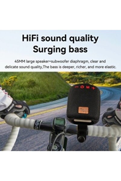DELUXETUNING Portable Bluetooth speaker with radio, memory card slot, USB AUX and support for bike, motorcycle, b