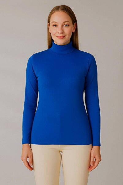 DARLİNG COLLECTİON Women's Long Sleeve Half Fisherman Lycra Combed Cotton Badi