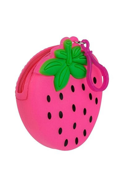SHOPIENS Pink Silicone Kids Wallet with Strawberry Pattern