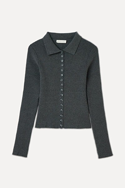 Mudo Fitted Polo Neck Cardigan
