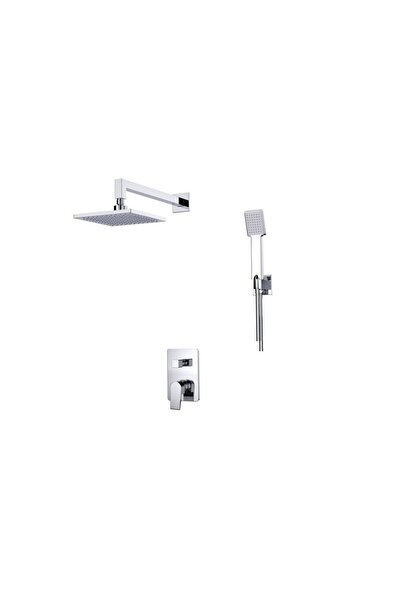 Danube Home خلاط دش ميلانو ماك المخفي - حنفية نحاسية مزدوجة الوظائف تُثبّت على الحائط للحمامات