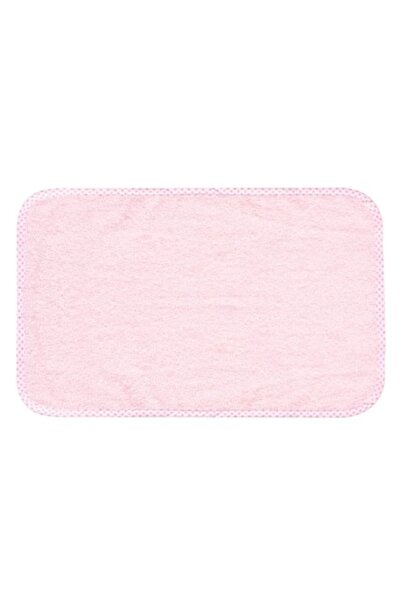 SHOPIENS Памук бебешка кърпа розова с кариран кант 30x50 см за лице